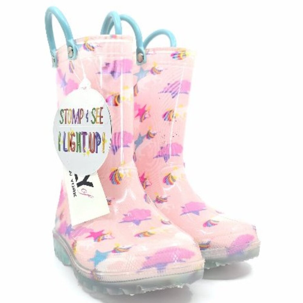 Unicorn and Stars Light Up Rain Boots